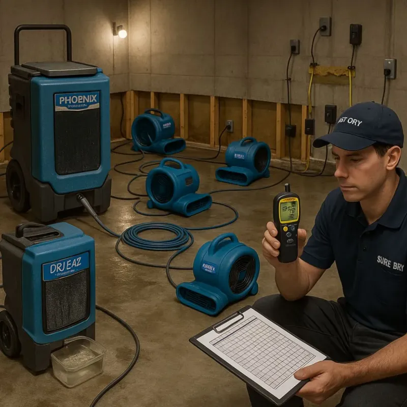 Structural Drying and Dehumidification process in Webb City, MO